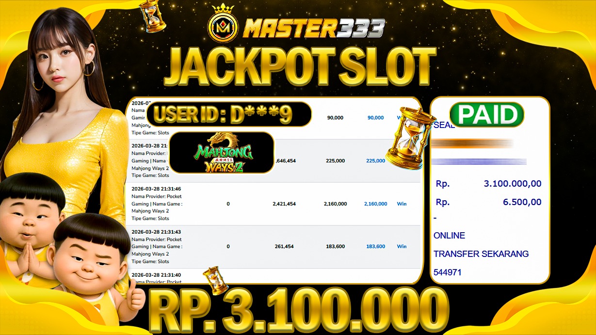 JACKPOT Rp 3.100.000 JUTA DIMASTER333 LANGSUNG DI BAYAR LUNAS